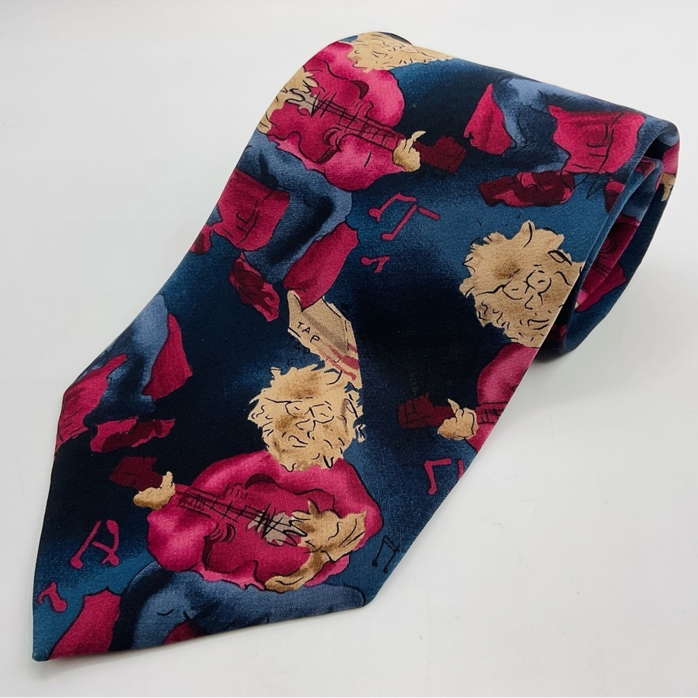 Jerry Garcia Tie Grateful Dead Men’s NeckTie J. Garcia Playing Guitar Tap Music